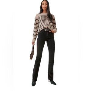 Reformation - Peyton High Rise Corduroy - Classic Black Women's Jeans